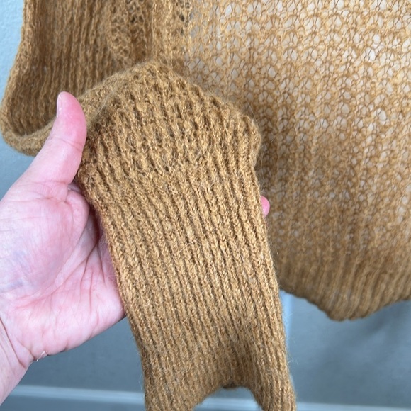 Free People Lulu Birchwood Brown Oversized Wool Alpaca Blend Sweater Size XS - Picture 3 of 7
